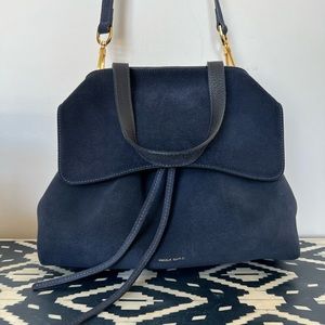 Mansur Gavriel navy blue suede Lady bag